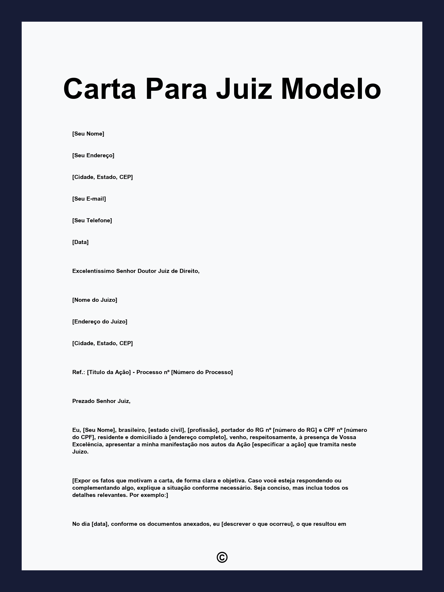 Carta Para Juiz Modelo