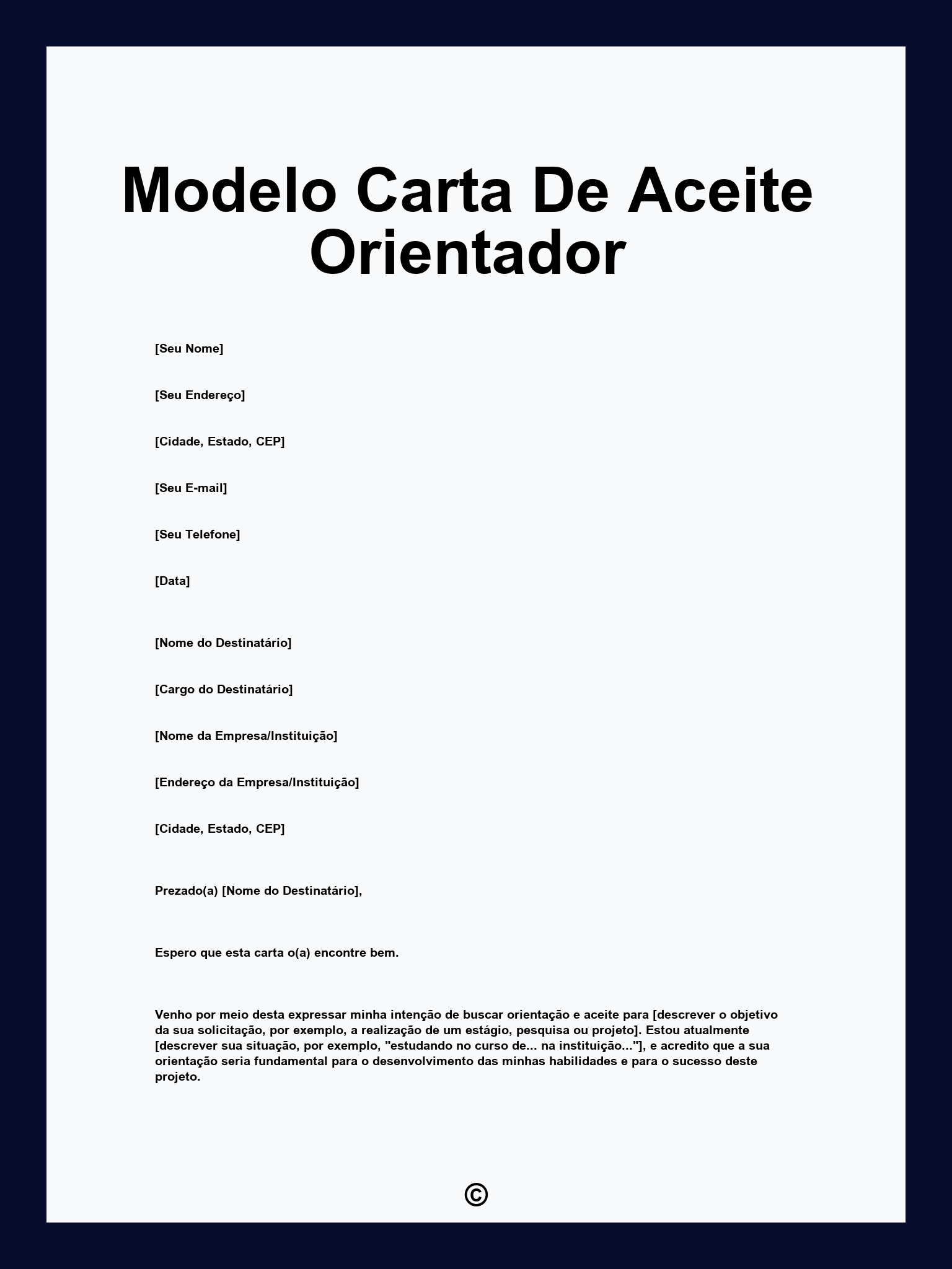 Modelo Carta De Aceite Orientador