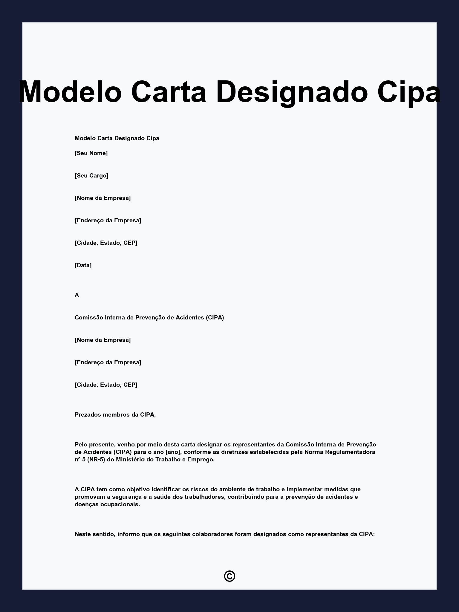 Modelo Carta Designado Cipa