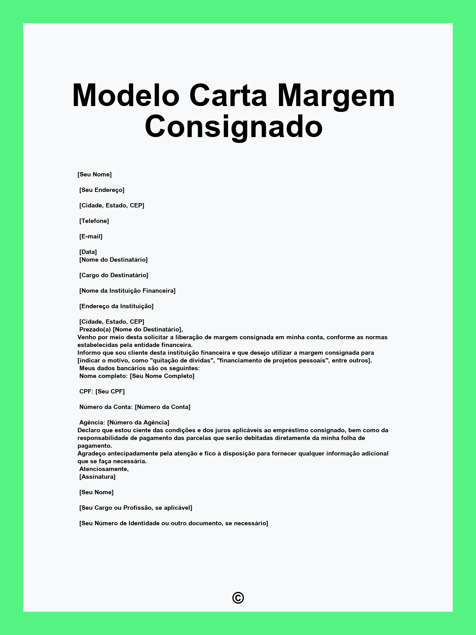 Modelo Carta Margem Consignado
