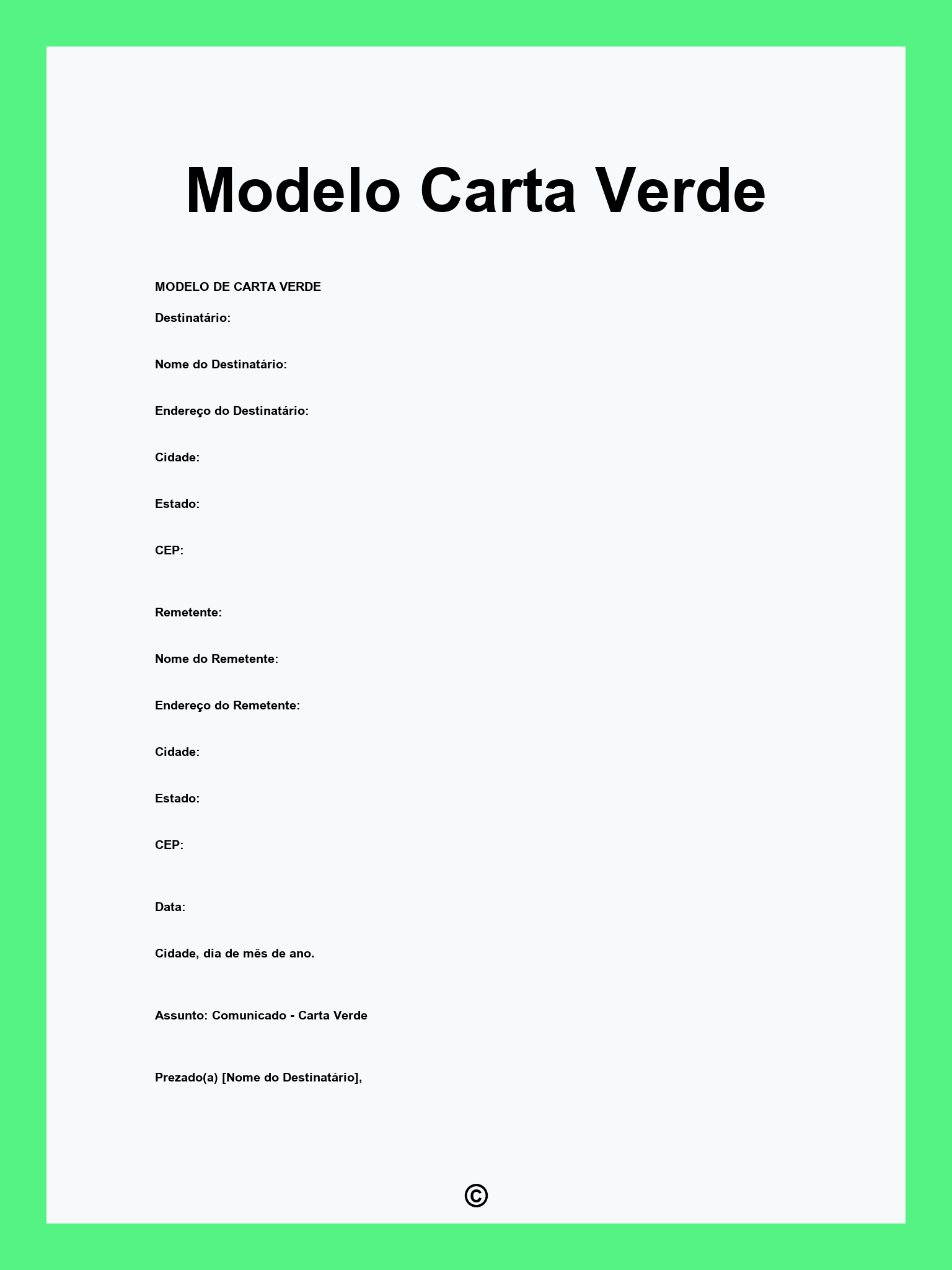 Modelo Carta Verde