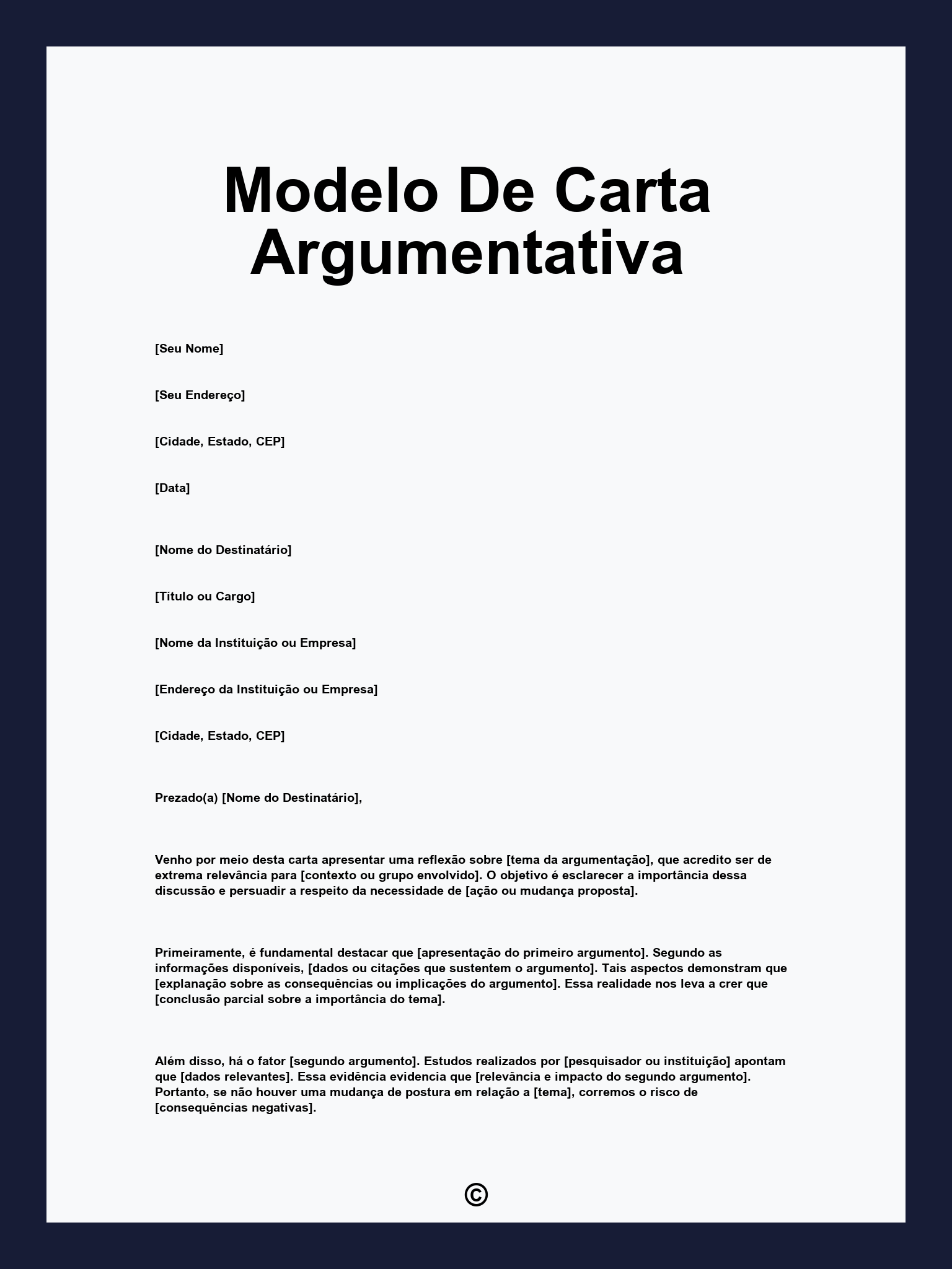 Modelo De Carta Argumentativa