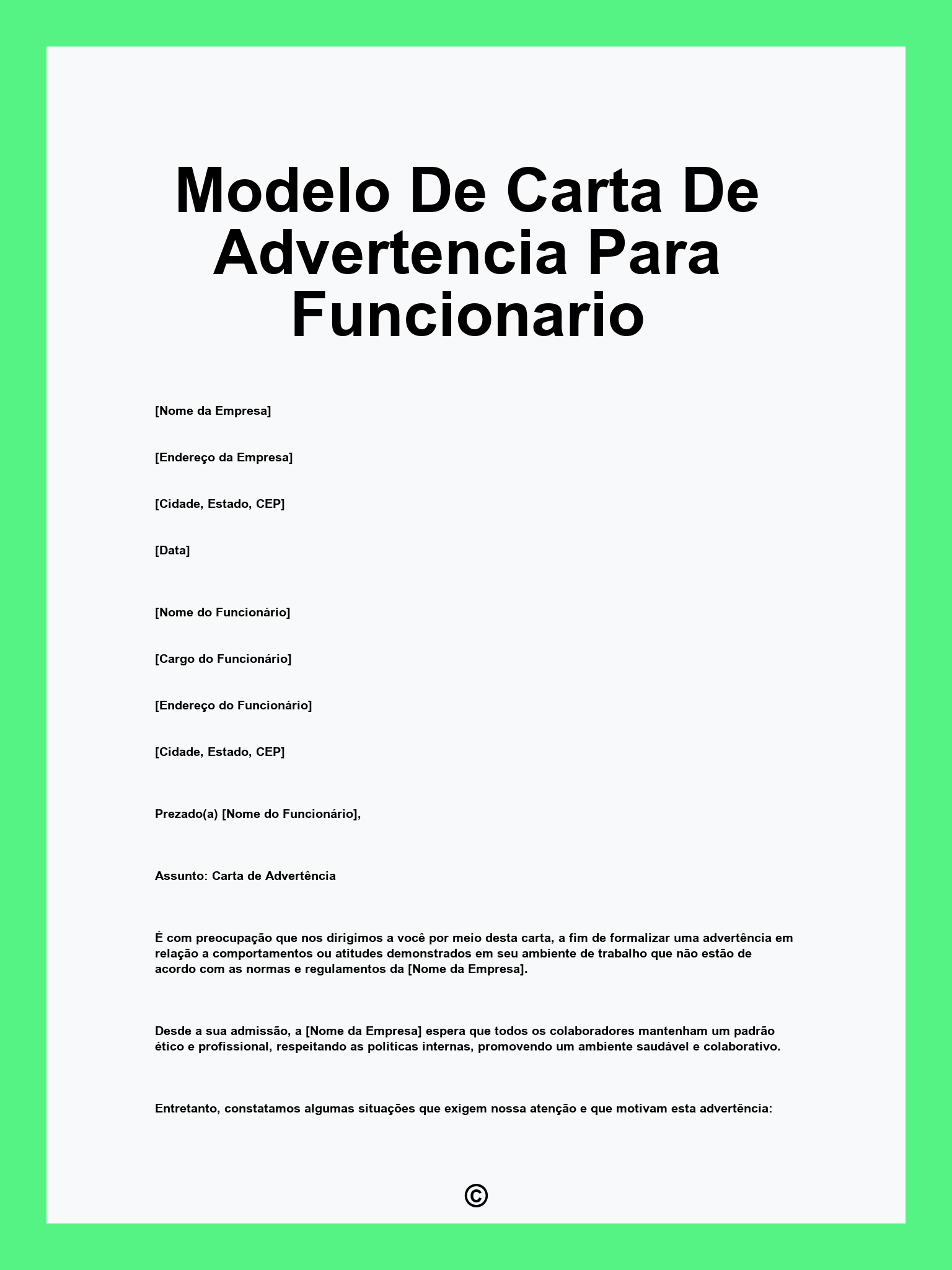 Modelo De Carta De Advertencia Para Funcionario