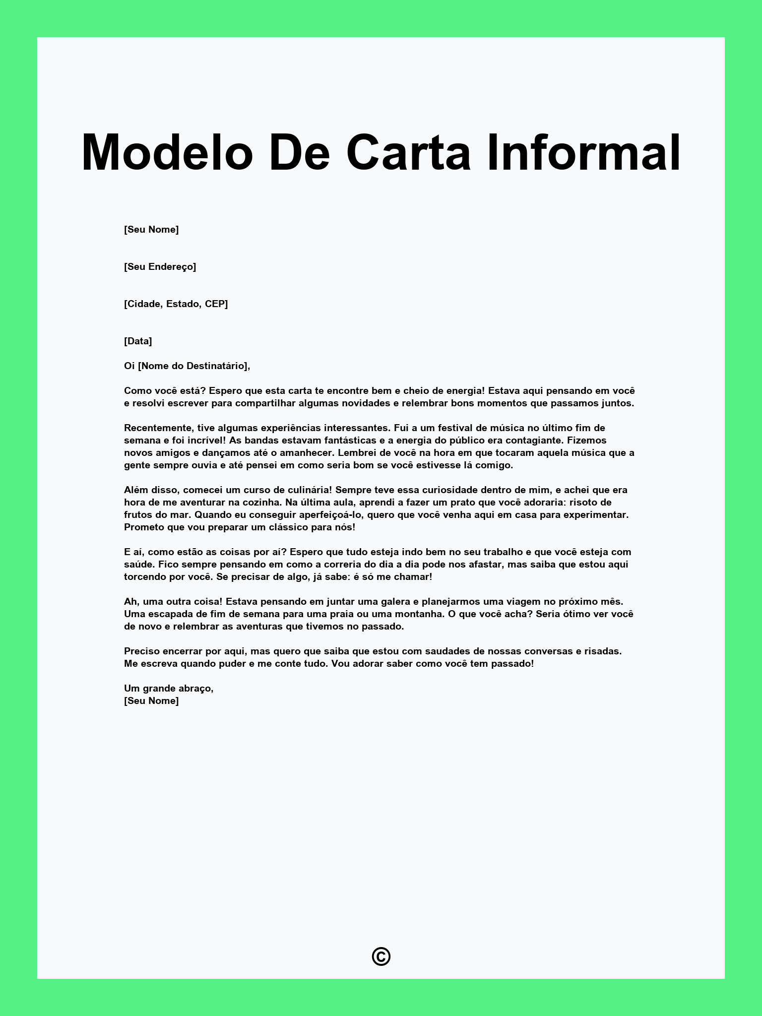 Modelo De Carta Informal