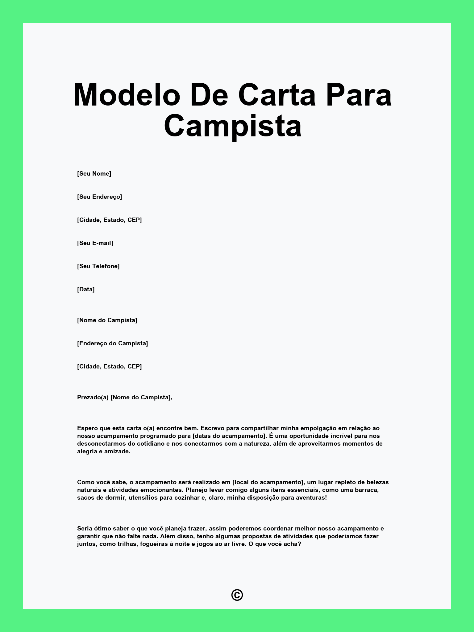 Modelo De Carta Para Campista