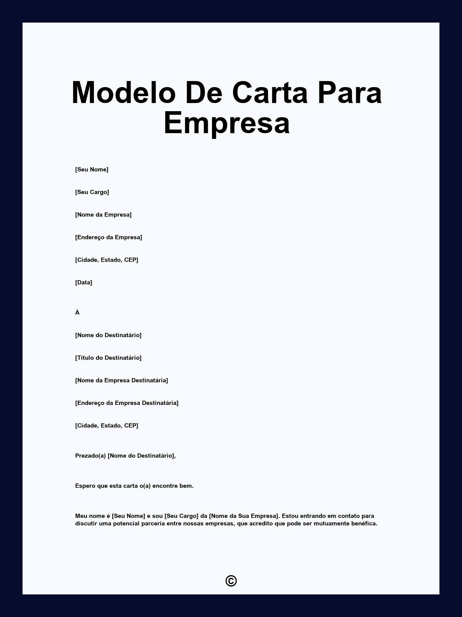 Modelo De Carta Para Empresa
