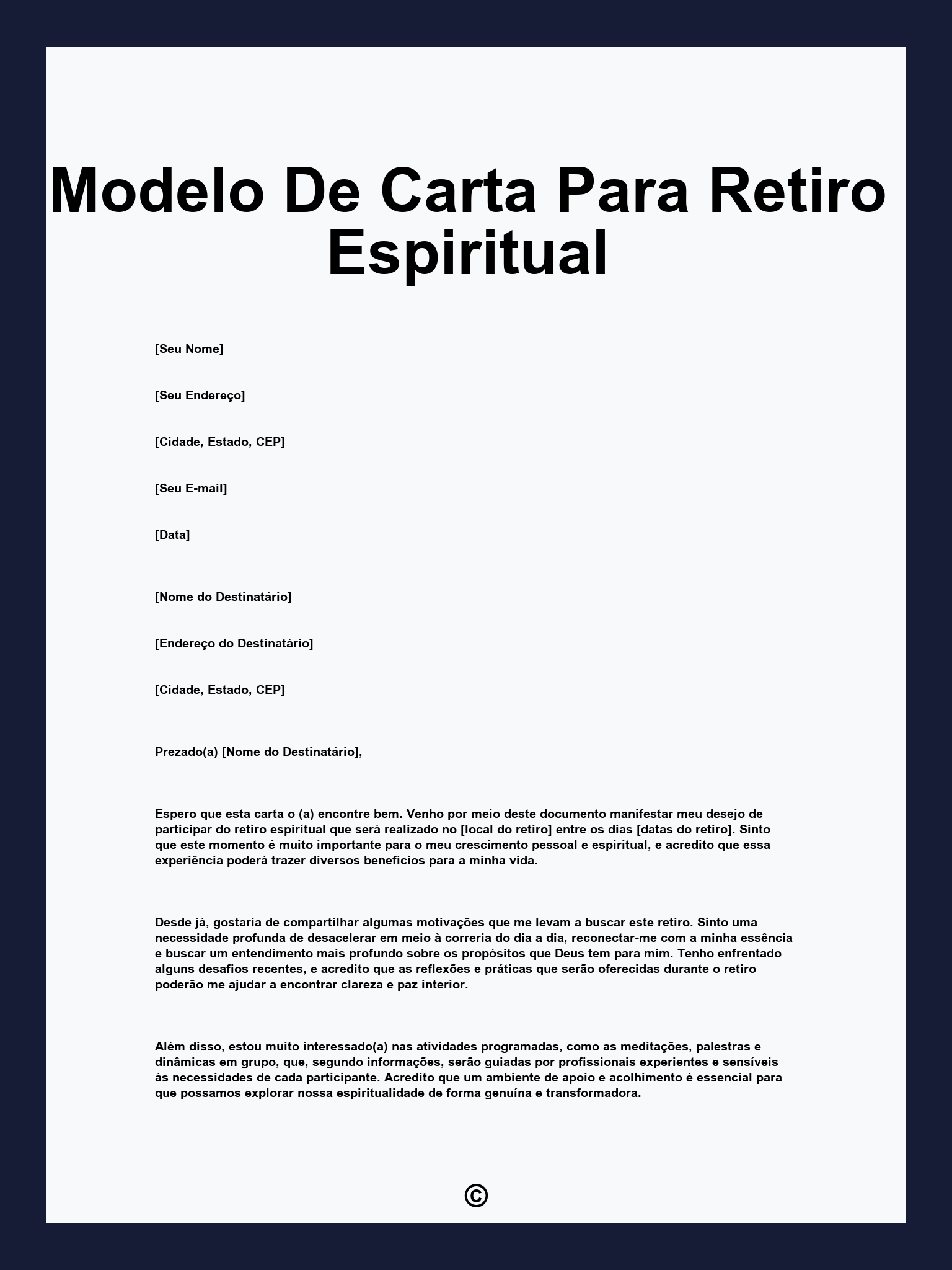 Modelo De Carta Para Retiro Espiritual