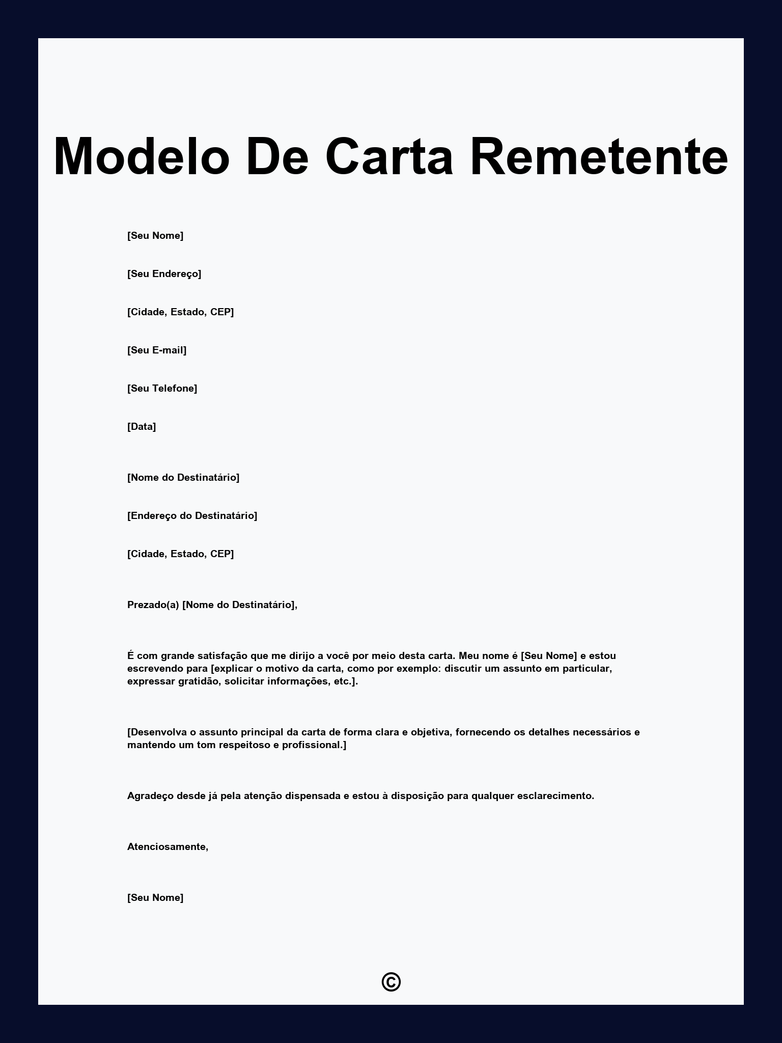 Modelo De Carta Remetente